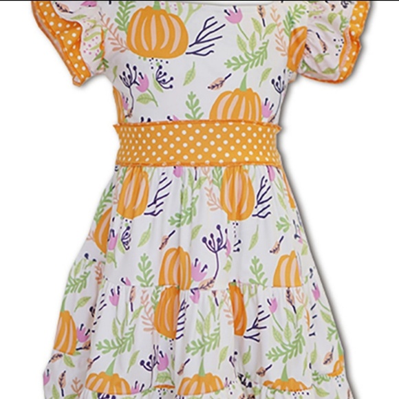 🍁HOST PICK!!!🍁 Szs 2-7 Available! Pumpkin Dress - Picture 2 of 4